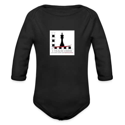 I Teach Chess Logo - Organic Long Sleeve Baby Bodysuit