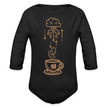 cerveau de café - Cache-couche à manches longues bio - noir - Devant