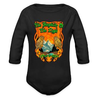 The simplicity of the night - Organic Long Sleeve Baby Bodysuit - black - Front