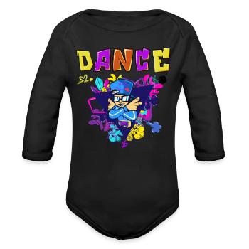DANCER RAPPER - Organic Long Sleeve Baby Bodysuit - black - Front