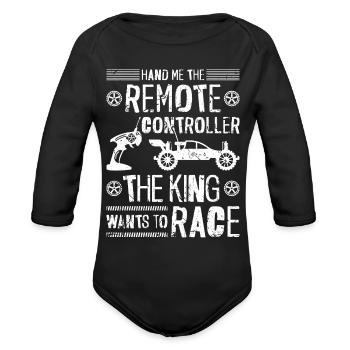 Remote Control Rracing RC Car - Organic Long Sleeve Baby Bodysuit - black - Front