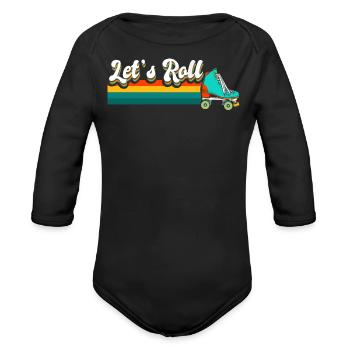 Roller skating, Roller Skater, Skate - Organic Long Sleeve Baby Bodysuit - black - Front