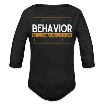 Collecting Data - Behavior Analyst Therapist - Organic Long Sleeve Baby Bodysuit - black - Front
