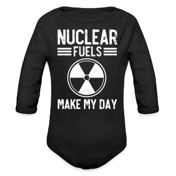 Nuclear Engineer, nuclear, science - Organic Long Sleeve Baby Bodysuit - black - Front