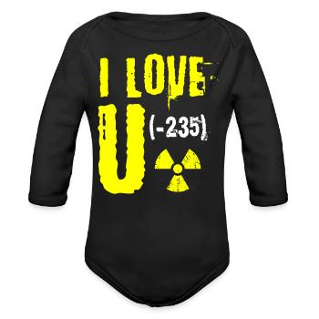 Nuclear Engineer, nuclear, science - Organic Long Sleeve Baby Bodysuit - black - Front