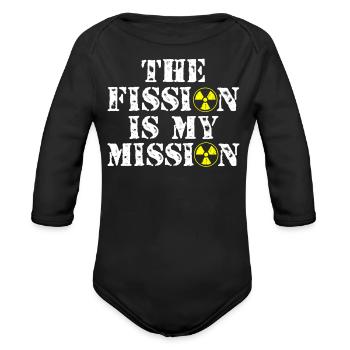 Nuclear Engineer, nuclear, science - Organic Long Sleeve Baby Bodysuit - black - Front
