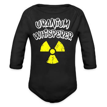 Nuclear Engineer, nuclear, science - Organic Long Sleeve Baby Bodysuit - black - Front