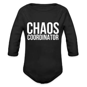 Chaos coordinator - Organic Long Sleeve Baby Bodysuit - black - Front