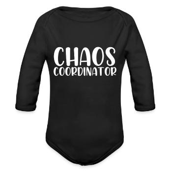 Chaos coordinator - Organic Long Sleeve Baby Bodysuit - black - Front