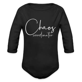 Chaos coordinator - Organic Long Sleeve Baby Bodysuit - black - Front