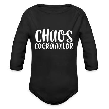 Chaos coordinator - Organic Long Sleeve Baby Bodysuit - black - Front