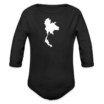 Thailand - Organic Long Sleeve Baby Bodysuit - black - Front