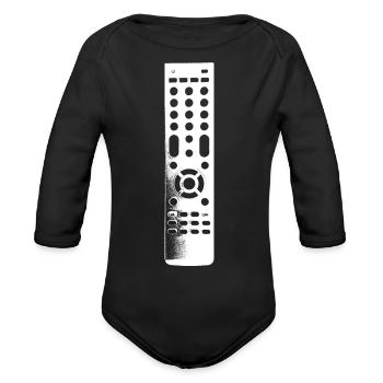 Remote Control Clear - Organic Long Sleeve Baby Bodysuit - black - Front