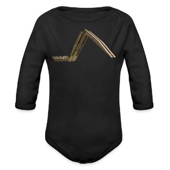 Armoured Vehicle Launcher Bridge AVLB Unfolding X - Organic Long Sleeve Baby Bodysuit - black - Front