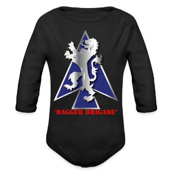 Army 2nd Bde Combat Tm Dagger Brigade 1st ID V1 - Organic Long Sleeve Baby Bodysuit - black - Front