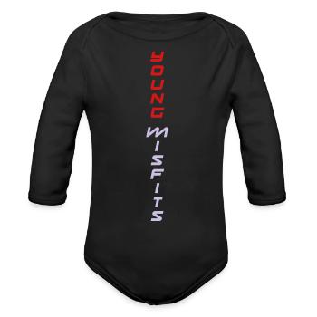 Young Misfits - Organic Long Sleeve Baby Bodysuit - black - Front
