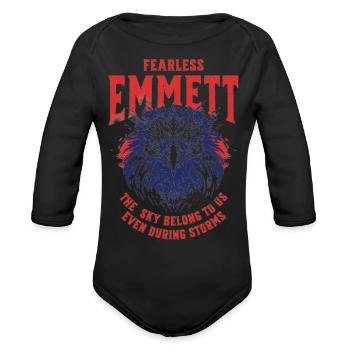 FEARLESS EMMETT EAGLE. - Organic Long Sleeve Baby Bodysuit - black - Front