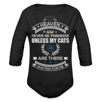 Heaven Will Never - Organic Long Sleeve Baby Bodysuit - black - Front