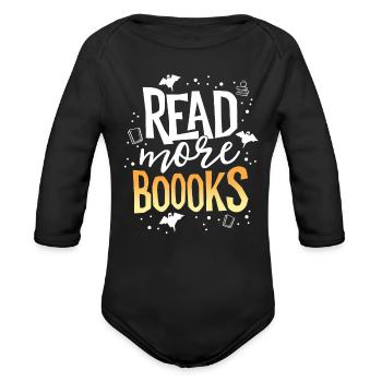 Lire la suite Boooks TShirt Boo Bibliothécaire Enseignant - Cache-couche à manches longues bio - noir - Devant
