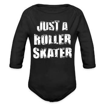 Roller Skater - Organic Long Sleeve Baby Bodysuit - black - Front