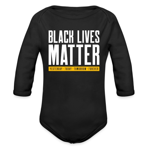 Black Lives Matter (Gold) - Organic Long Sleeve Baby Bodysuit