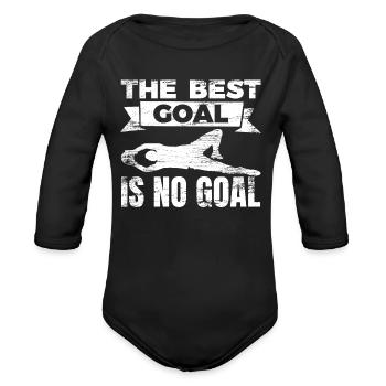Goalkeeper Joke - Organic Long Sleeve Baby Bodysuit - black - Front