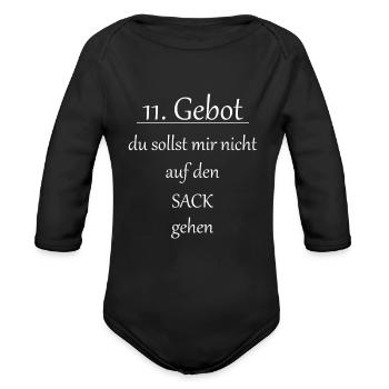 Black Humor, 11th Commandment, Festival Concert - Organic Long Sleeve Baby Bodysuit - black - Front
