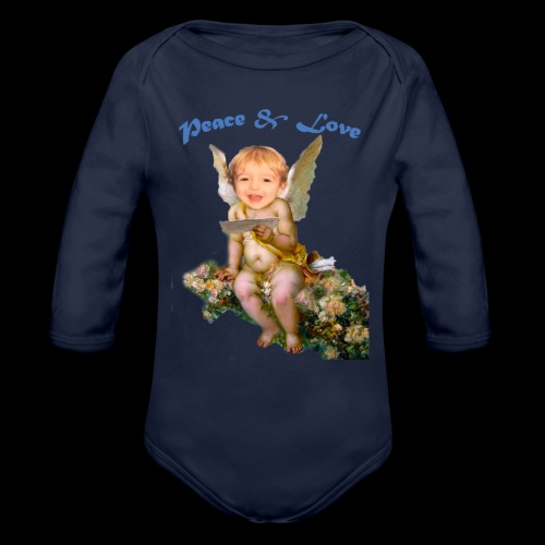 Peace and Love - Organic Long Sleeve Baby Bodysuit