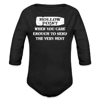 Hollow Point - Organic Long Sleeve Baby Bodysuit - black - Front