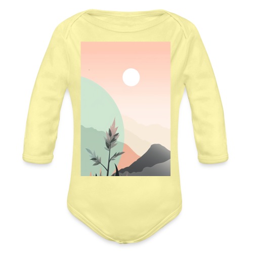 Retro Sunrise - Organic Long Sleeve Baby Bodysuit