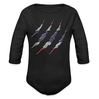 Thailand - Organic Long Sleeve Baby Bodysuit - black - Front
