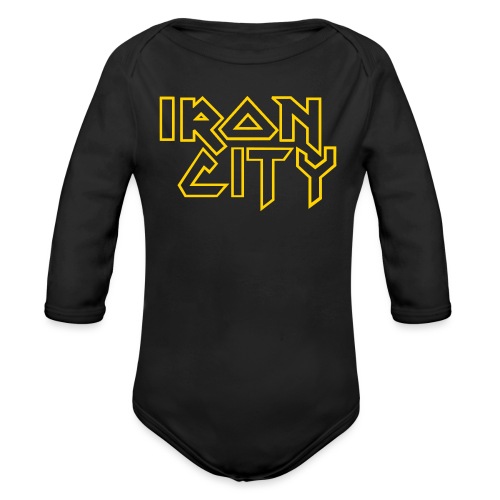 iron city3 - Organic Long Sleeve Baby Bodysuit