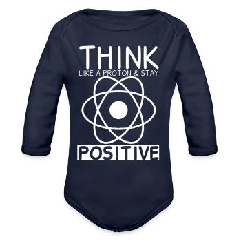 Atom Physicist Wasserstroff Neutron Physics Humor - Organic Long Sleeve Baby Bodysuit - dark navy - Front