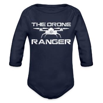 Drone - Organic Long Sleeve Baby Bodysuit - dark navy - Front