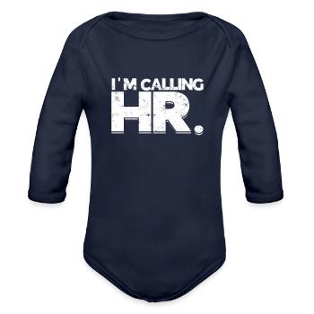 I'm calling HR - HR - Organic Long Sleeve Baby Bodysuit - dark navy - Front