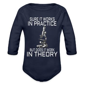 Physics Science Physicist Physics Teacher Gift - Organic Long Sleeve Baby Bodysuit - dark navy - Front