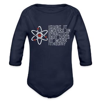 Physics Science Physicist Physics Teacher Gift - Organic Long Sleeve Baby Bodysuit - dark navy - Front