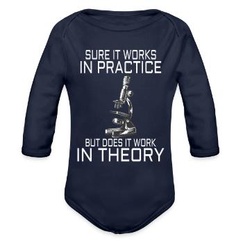 Physics Science Physicist Physics Teacher Gift - Organic Long Sleeve Baby Bodysuit - dark navy - Front