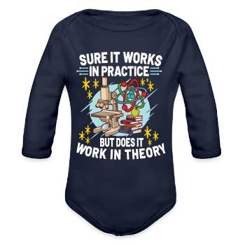 Physics Science Physicist Physics Teacher Gift - Organic Long Sleeve Baby Bodysuit - dark navy - Front