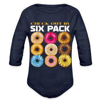 chich out by bak bonats - Organic Long Sleeve Baby Bodysuit - dark navy - Front