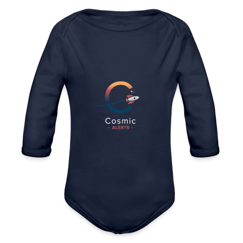 Cosmic Alerts - Dark Center - Organic Long Sleeve Baby Bodysuit