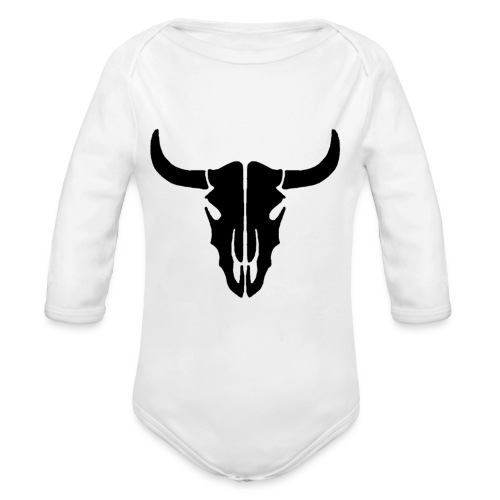Longhorn skull - Organic Long Sleeve Baby Bodysuit
