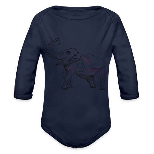 Jazzy elephant - Organic Long Sleeve Baby Bodysuit