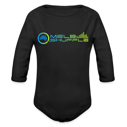 Melbshuffle Gradient Logo - Organic Long Sleeve Baby Bodysuit