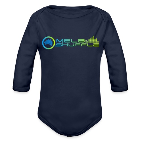 Melbshuffle Gradient Logo - Organic Long Sleeve Baby Bodysuit