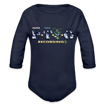 Blue Camo - Organic Long Sleeve Baby Bodysuit - dark navy - Front