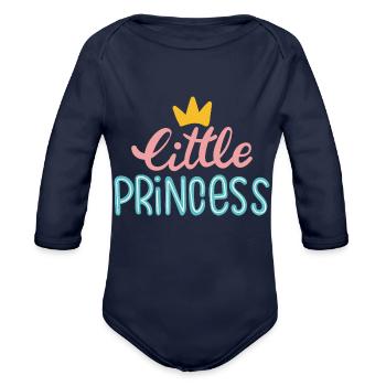 LITTLE PRINCESS - Organic Long Sleeve Baby Bodysuit - dark navy - Front