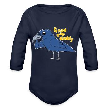 good job daddy - Organic Long Sleeve Baby Bodysuit - dark navy - Front