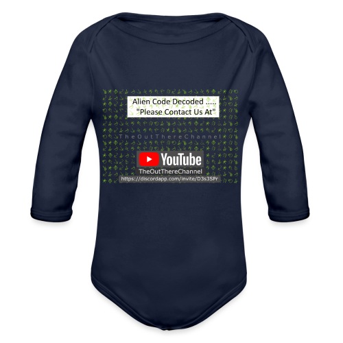 AlienCode v3 TransparentBG2019 - Organic Long Sleeve Baby Bodysuit