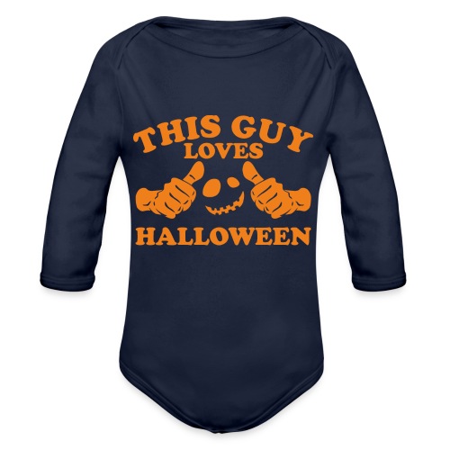 This Guy Loves Halloween - Organic Long Sleeve Baby Bodysuit